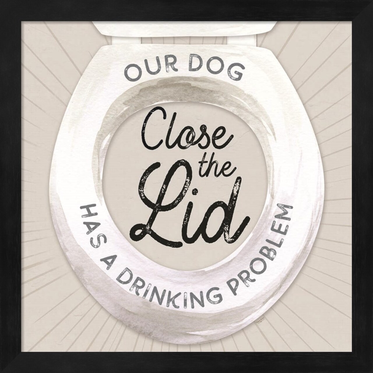 Bath Art II-Close the Lid by Tara Reed 13" x 13" Framed Wall Art